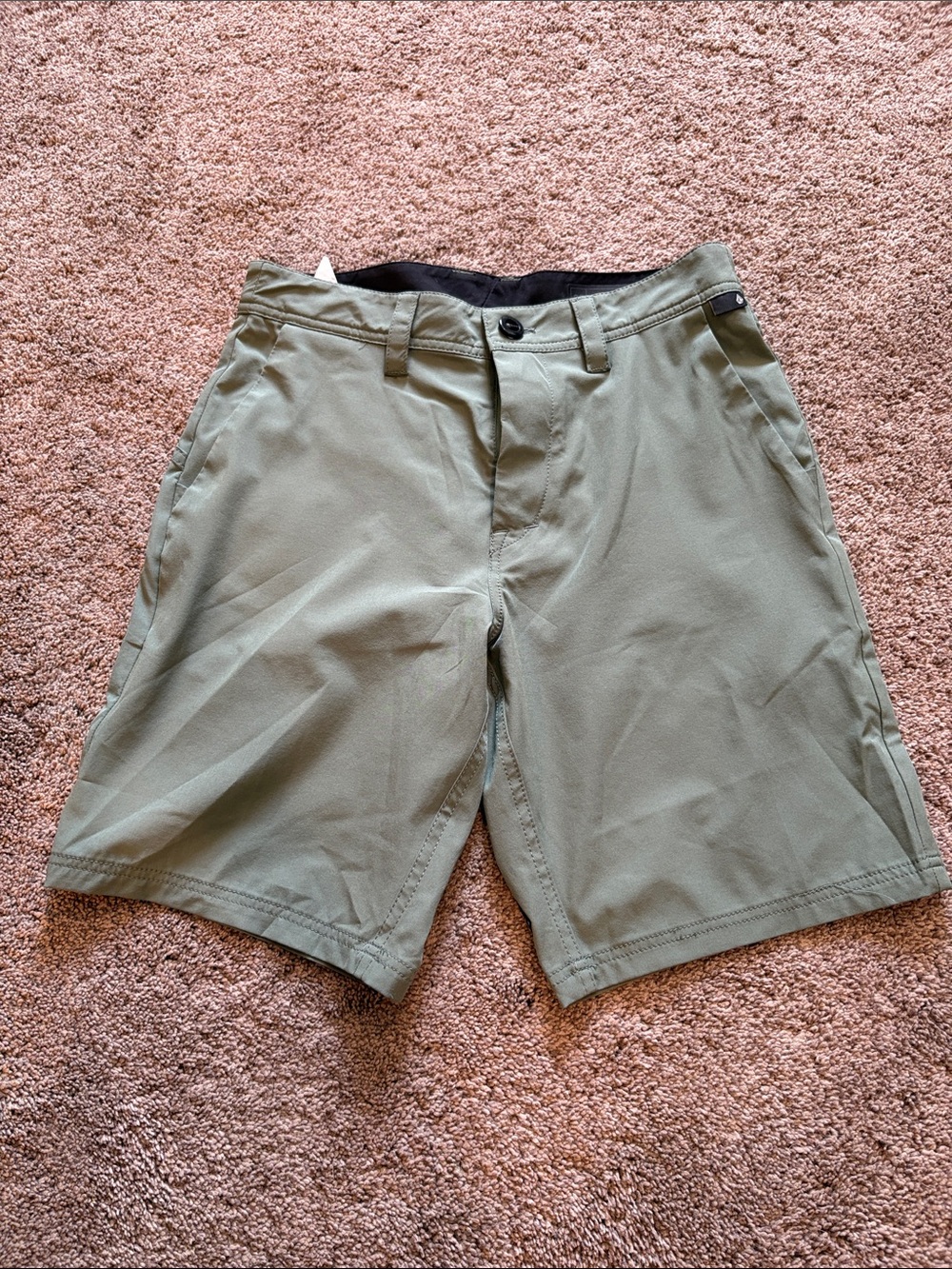 Volcom Green Flat Front Performance Shorts
